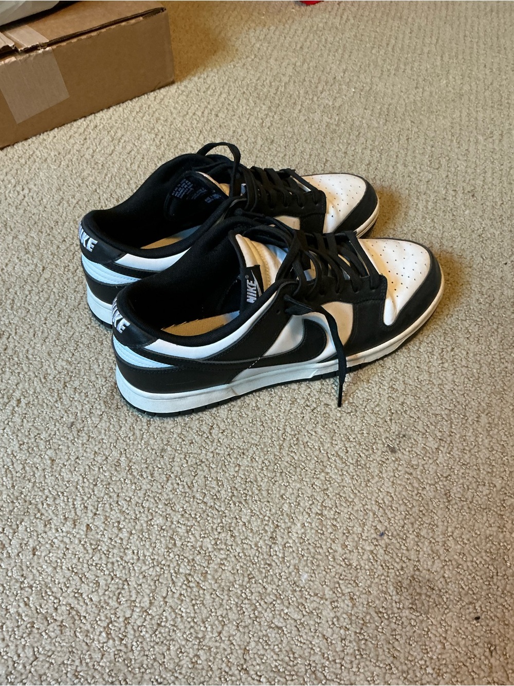 Nike Men’s Black and White Low-Top Sneakers panda